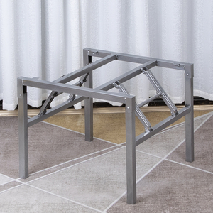 折叠桌子腿支架 金属桌脚 铁桌架 桌子腿折叠架子 方形桌腿桌子架