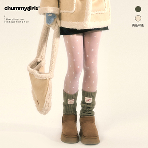 chummy 原创甜美森系纯色贴标设计感堆堆袜秋冬保暖亲肤针织袜套