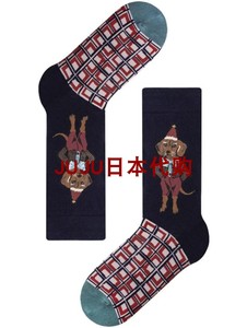 *日本代购袜子男女法国艺术家高级优质舒适圣诞彩格子11.18韩国製