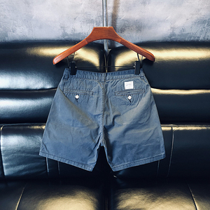 高端品质藏蓝色休闲短裤男夏季美式潮牌健身跑步宽松三分四分裤子