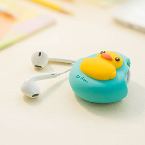 台湾Bone耳机收线扣创意理线器耳机保护收纳绕线器小黄鸭硅胶礼品