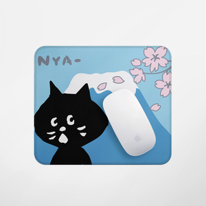 日系新款nya惊讶猫nenet富士山樱花印花防水桌垫鼠标垫多功能垫
