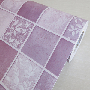 紫色马赛克自贴壁纸 卫生间浴室防水翻新贴 厨房防水防油墙纸加厚