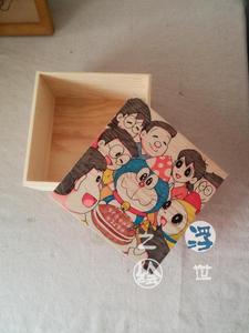 创意月饼盒 手绘哆啦A梦木盒 机器猫木盒 礼品盒 手办盒手绘精品