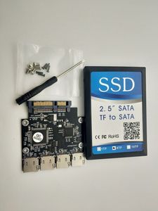 四路(micro-SD)TF卡转SATA转接卡固态硬盘SSD工业嵌入式移动存储