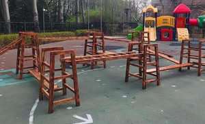户外碳化木制体能组合游戏爬梯幼儿园攀爬架16件套平衡训练器材