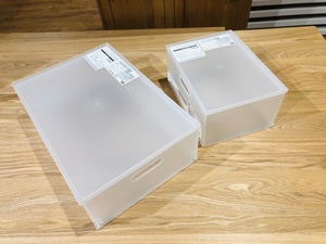 日本NITORI尼达利桌面收纳盒零食收纳箱透明收纳箱整理箱塑料盒子