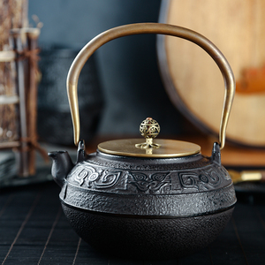 铁壶大汉铜把铜盖日本南部铸铁茶壶生铁壶老铁壶氧化内壁电陶炉