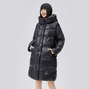 艾莱依鹅绒羽绒服女冬季新潮时尚设计感中长款高端鹅绒服外套