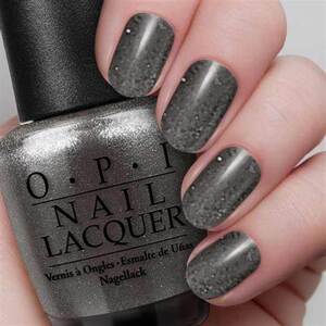 美国正品 OPI 指甲油 Z18 水晶烟灰色 超酷炫彩闪耀金属感黑灰色