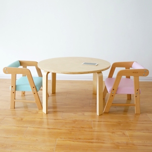 韩式蓝粉色经济型升降实木儿童宝宝学习桌子靠背椅子小孩方圆桌凳