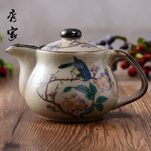 高档日本进口九谷烧花鸟茶壶对杯子日式和风陶瓷整套茶具礼盒套装