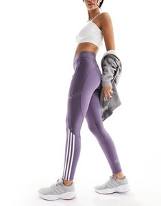 Adidas/阿迪达斯女紫色打底裤英国正品代购2024春健身训练运动裤