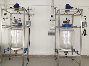 200L双层玻璃反应釜大型化工玻璃反应器  厂家直销 可定制