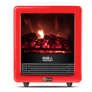 南极人居家用欧式快热炉取暖器/电暖器/电暖气/电壁炉 烈焰暖红色