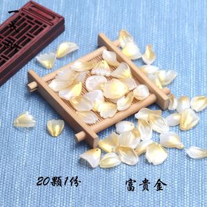 20颗富贵金色系列琉璃花瓣叶子diy古风发簪汉服头饰制作材料