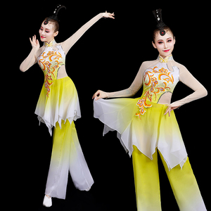 广场舞扇舞服装胶州秧歌舞蹈服女套装2024新款民族风古典舞演出服