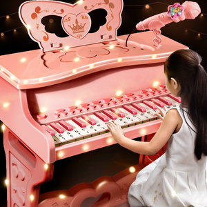 儿童钢琴玩具可弹奏电子琴带话筒初学女孩2宝宝3岁5小孩6生日礼物
