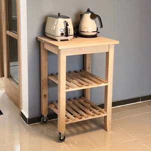 贝卡姆厨房推车实木制置物可移动桌子置物架柜切菜桌操作台