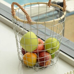 北欧铁丝编织收纳篮铁艺杂物面包简约水果储物筐篮子清新拍照用
