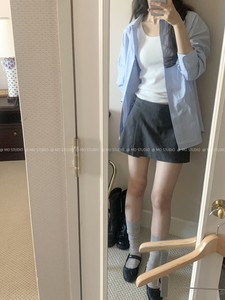 MO STUDIO｜韩国羊毛含量短款显腿长修饰腿型裤裙半身裙032431