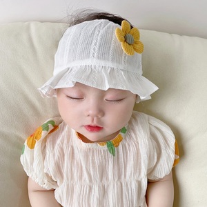 婴儿宝宝夏季薄款防晒帽新生儿胎帽儿童春秋款遮阳帽女宝女孩帽子