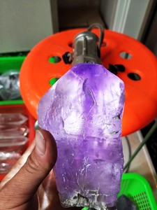天然紫水晶骨干原石权杖形冰糖晶水晶柱 颜色好晶体通透超亮皮