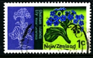 新西兰邮票1970年查塔姆群岛查塔姆百合花信销票戳位不同直销划算