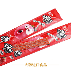 韩国进口休闲零食品海太草莓味长条皮糖软糖长舌头糖儿童糖果24g