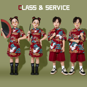 六一儿童演出服一年级小学生中国风国潮汉服男女童夏季舞蹈表演服