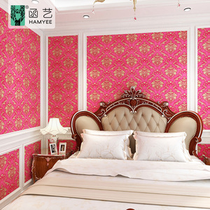 墙纸自粘卧室温馨大红色客厅防水防潮背景遮瑕疵复古欧美式家用贴