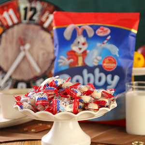 俄罗斯牛奶糖进口食品拉迈尔牌罗比兔500g袋装休闲零食礼品喜糖糖