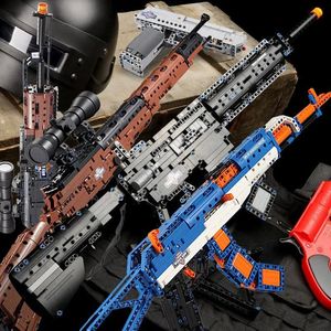乐高积木枪可发射AK47步枪拼装玩具AWM狙击枪8一12岁男孩生日礼物