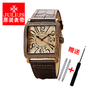正品聚利时大表盘女手表带原装表带皮带型号JA-612宽度26mm深棕色