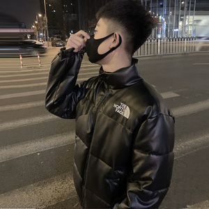 冬季社会精神小伙外套男快手同款潮流加厚棉服面包羽绒服皮衣棉袄