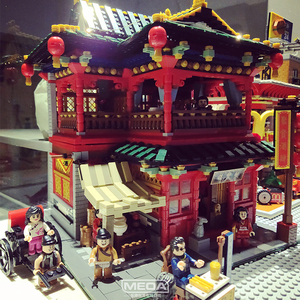 国产积木特色中华街模型街景桌面摆件传统古建筑细节丰富礼物玩具