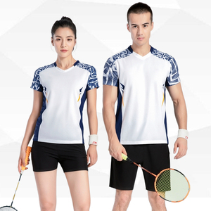羽毛球服男女新款白色短袖训练服官方比赛网球服乒乓球服运动套装