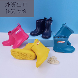 儿童雨鞋出口日本防滑轻便男童女童宝宝幼儿园水鞋中筒软底环保潮