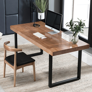 北欧实木电脑桌客厅办公桌结实家用台式简约写字台桌卧室原木书桌