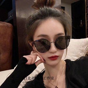 秦岚同款设计感眼镜猫眼偏光太阳眼镜女韩版大框网红街拍显瘦墨镜