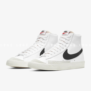 Nike/耐克男鞋Blazer Mid 77 Vintage黑白高帮女鞋板鞋BQ6806-100