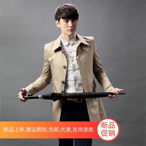 新款男装中青少年男士中长风衣风衣外套韩版修身风衣外套大衣L162