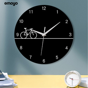 现代简约创意自行车钟表家用客厅卧室大气挂表时钟时尚装饰挂墙钟
