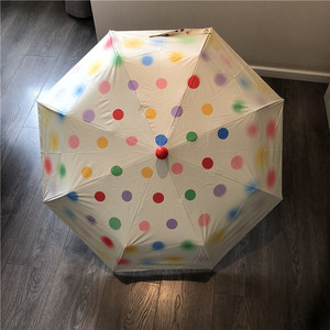 包邮原创彩色波点黑胶伞可爱雨伞晴雨两用遮阳伞防晒伞防紫外线伞