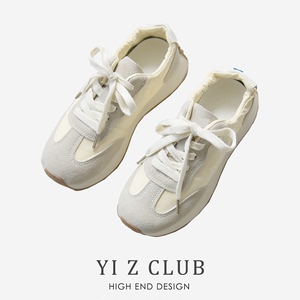 Yi Z CLUB 时尚休闲冰丝布磨砂牛皮阿甘鞋多巴胺运动鞋女鞋子0.77