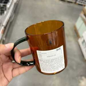 IKEA/宜家 斯库斯托 琥珀色玻璃咖啡杯家用热水杯玻璃杯北欧风格