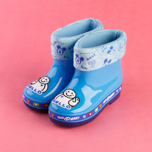 【清仓】儿童雨鞋时尚可爱卡通男女童水鞋子防水短筒舒适加棉雨靴