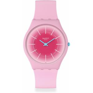 斯沃琪Swatch瑞士腕表美国代购中性休闲粉色石英手表时尚百搭