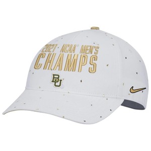 美国代购正品Nike贝勒大学熊队2021 NCAA冠军帽子棒球帽白Baylor