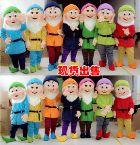 七个小矮人卡通人偶服装人穿白雪公主Cosplay行走玩偶衣服人偶服